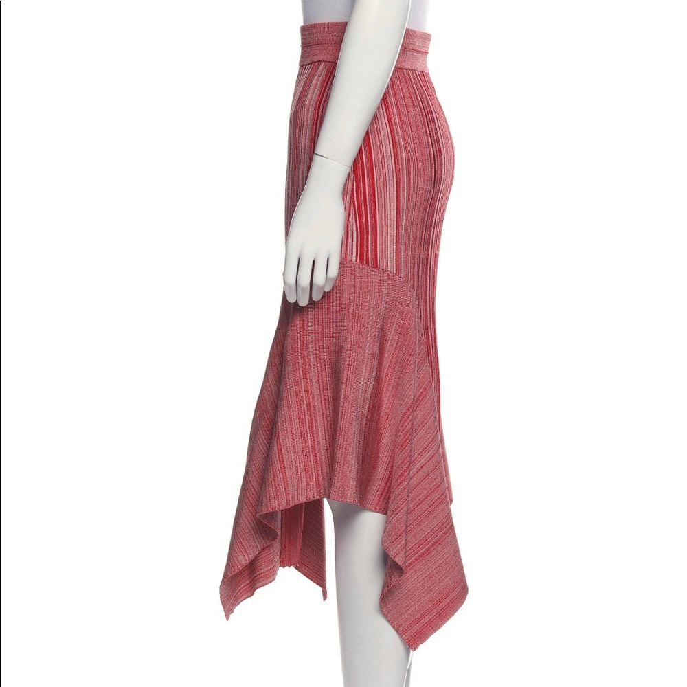 Yigal Azrouel red asymmetrical midi skirt S
